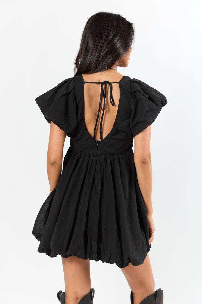 Almost Daylight Black Bubble Hem Mini Dress SALE