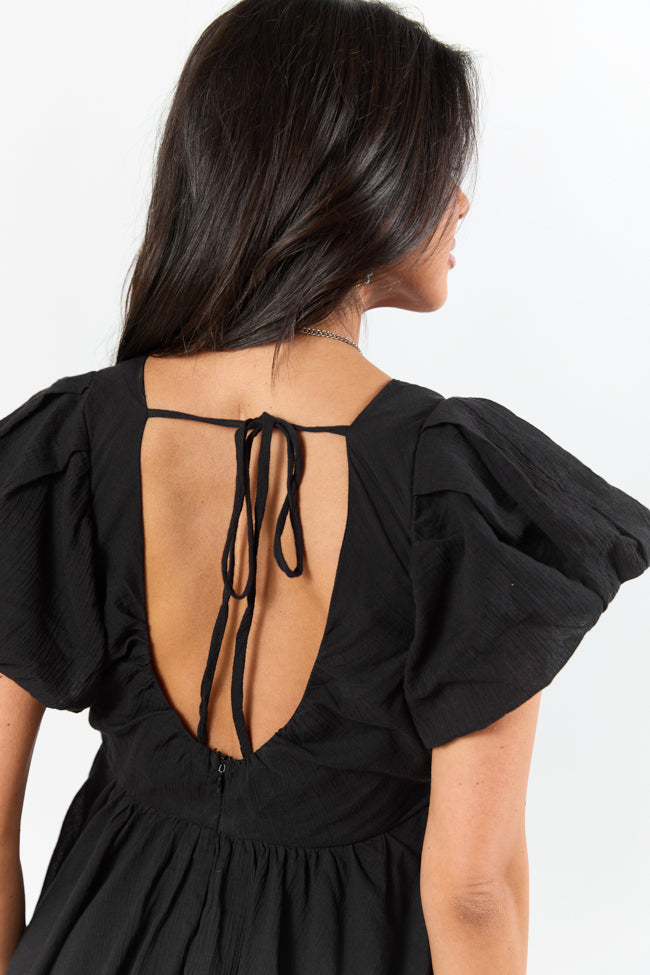 Almost Daylight Black Bubble Hem Mini Dress SALE