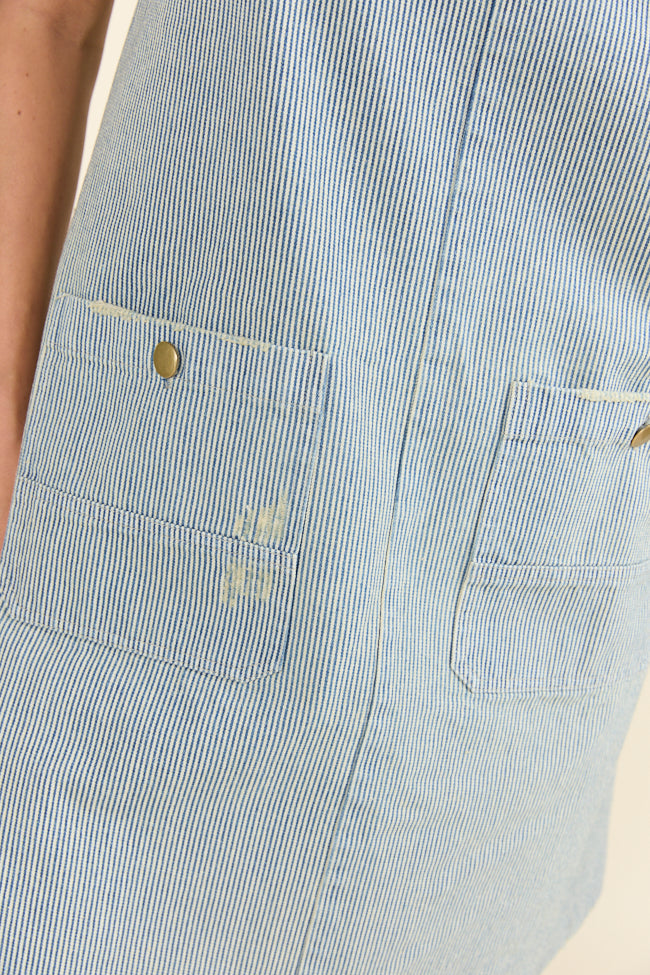 The Shelley Striped Overall Dress Holley Gabrielle X Pink Lily