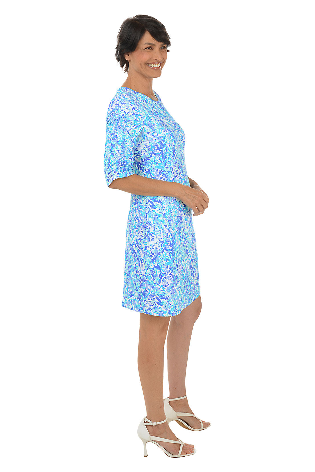 Climbing Vines Cooling UPF50+ Ruched Sleeve Dress