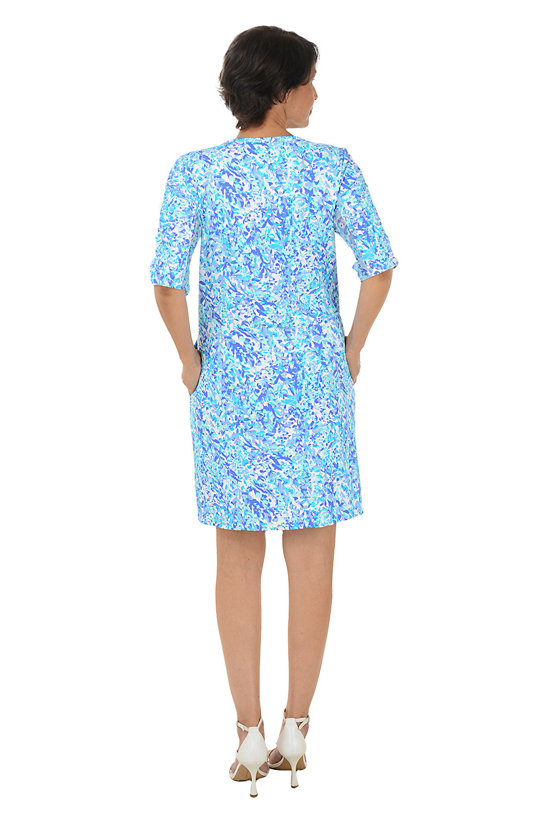 Climbing Vines Cooling UPF50+ Ruched Sleeve Dress
