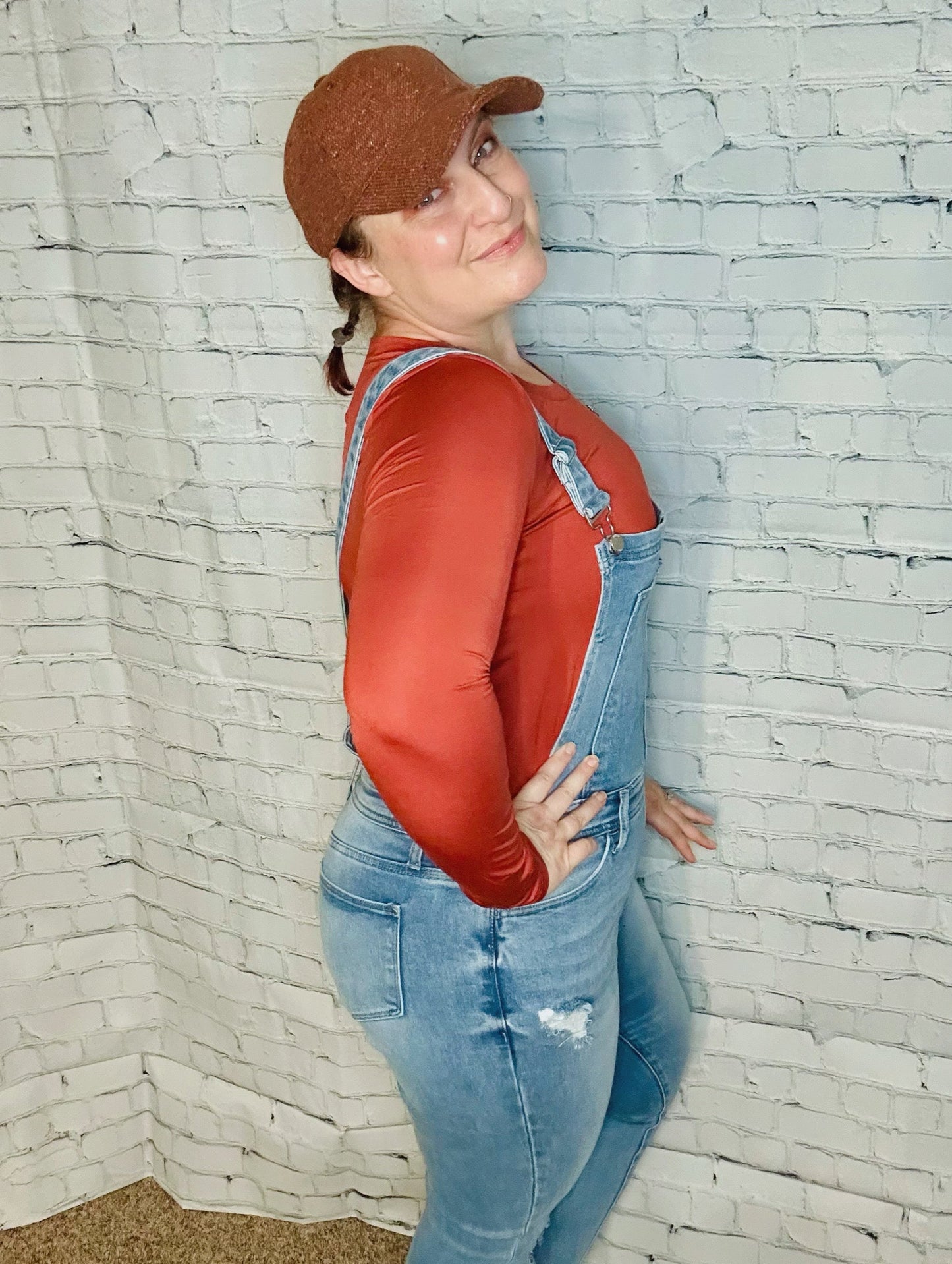 Distressed Raw Edge Cuffed Mom Overall